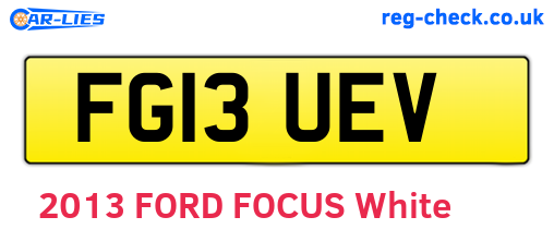 FG13UEV are the vehicle registration plates.