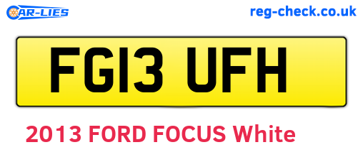 FG13UFH are the vehicle registration plates.