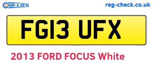 FG13UFX are the vehicle registration plates.