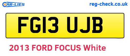 FG13UJB are the vehicle registration plates.