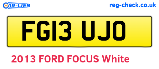 FG13UJO are the vehicle registration plates.