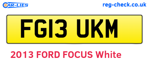 FG13UKM are the vehicle registration plates.