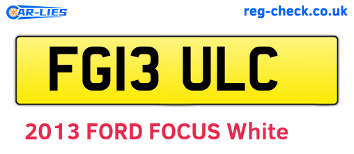 FG13ULC are the vehicle registration plates.
