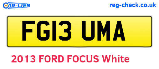 FG13UMA are the vehicle registration plates.