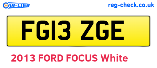 FG13ZGE are the vehicle registration plates.
