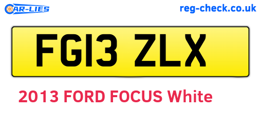 FG13ZLX are the vehicle registration plates.