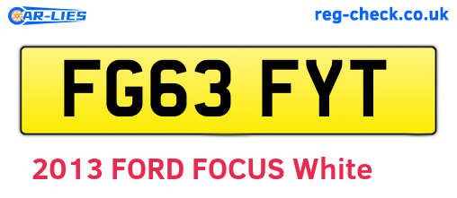 FG63FYT are the vehicle registration plates.