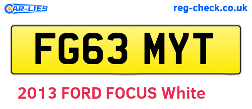 FG63MYT are the vehicle registration plates.