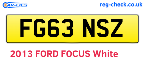 FG63NSZ are the vehicle registration plates.