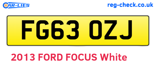 FG63OZJ are the vehicle registration plates.