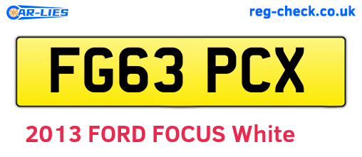 FG63PCX are the vehicle registration plates.