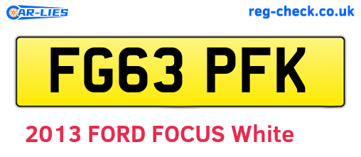 FG63PFK are the vehicle registration plates.