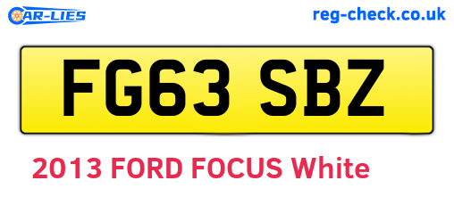 FG63SBZ are the vehicle registration plates.