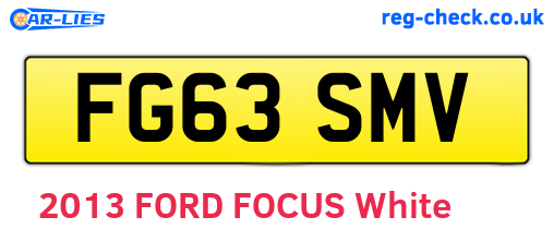 FG63SMV are the vehicle registration plates.