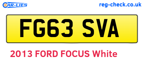 FG63SVA are the vehicle registration plates.