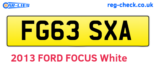 FG63SXA are the vehicle registration plates.