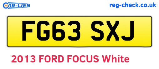 FG63SXJ are the vehicle registration plates.