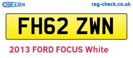 FH62ZWN are the vehicle registration plates.