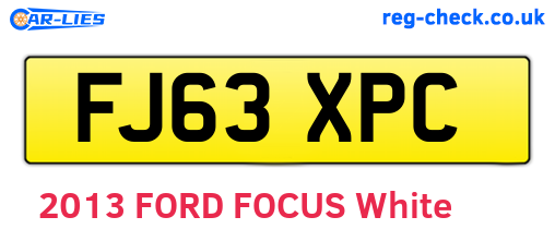 FJ63XPC are the vehicle registration plates.