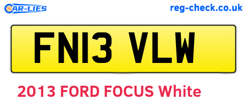 FN13VLW are the vehicle registration plates.