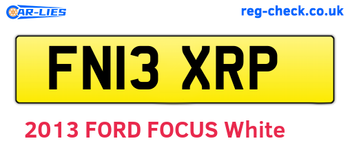 FN13XRP are the vehicle registration plates.