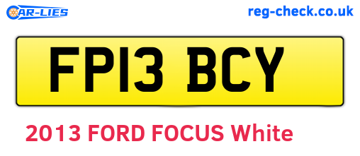FP13BCY are the vehicle registration plates.