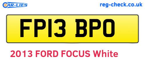 FP13BPO are the vehicle registration plates.