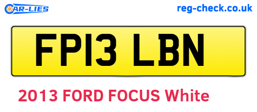 FP13LBN are the vehicle registration plates.