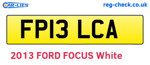FP13LCA are the vehicle registration plates.