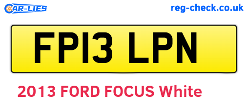 FP13LPN are the vehicle registration plates.