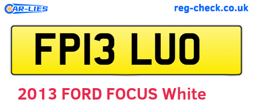 FP13LUO are the vehicle registration plates.