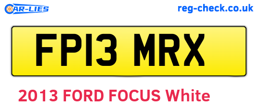 FP13MRX are the vehicle registration plates.