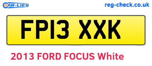 FP13XXK are the vehicle registration plates.
