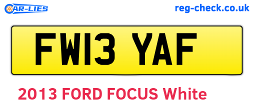FW13YAF are the vehicle registration plates.