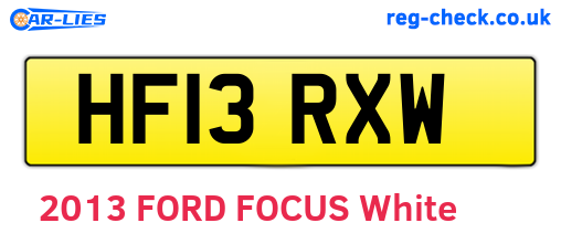 HF13RXW are the vehicle registration plates.