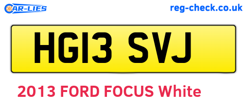 HG13SVJ are the vehicle registration plates.