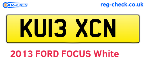 KU13XCN are the vehicle registration plates.