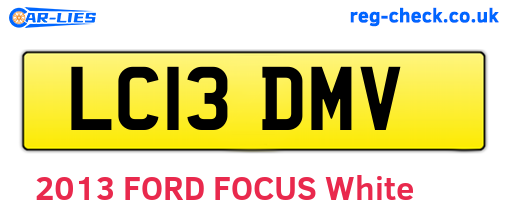 LC13DMV are the vehicle registration plates.
