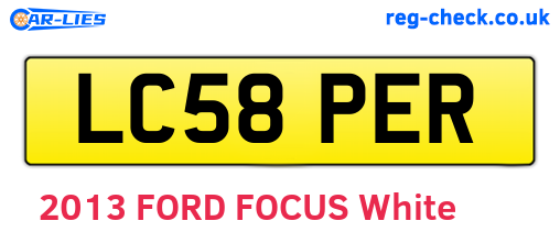 LC58PER are the vehicle registration plates.