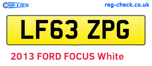 LF63ZPG are the vehicle registration plates.