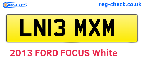 LN13MXM are the vehicle registration plates.