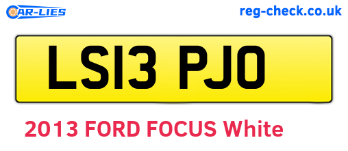 LS13PJO are the vehicle registration plates.