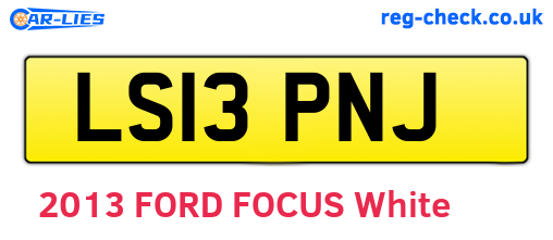 LS13PNJ are the vehicle registration plates.