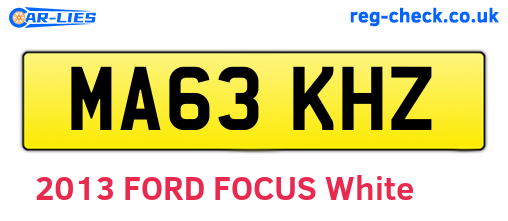 MA63KHZ are the vehicle registration plates.