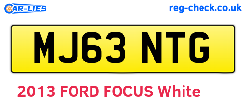 MJ63NTG are the vehicle registration plates.