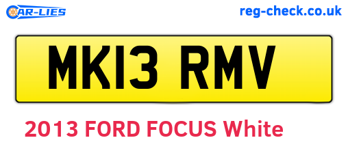 MK13RMV are the vehicle registration plates.