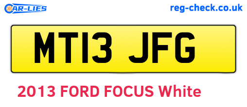 MT13JFG are the vehicle registration plates.