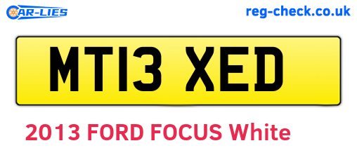 MT13XED are the vehicle registration plates.