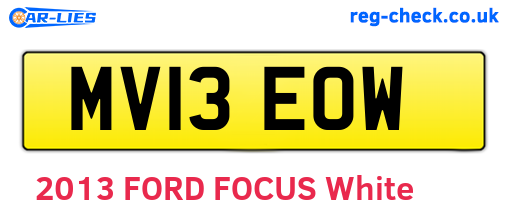 MV13EOW are the vehicle registration plates.