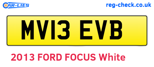 MV13EVB are the vehicle registration plates.